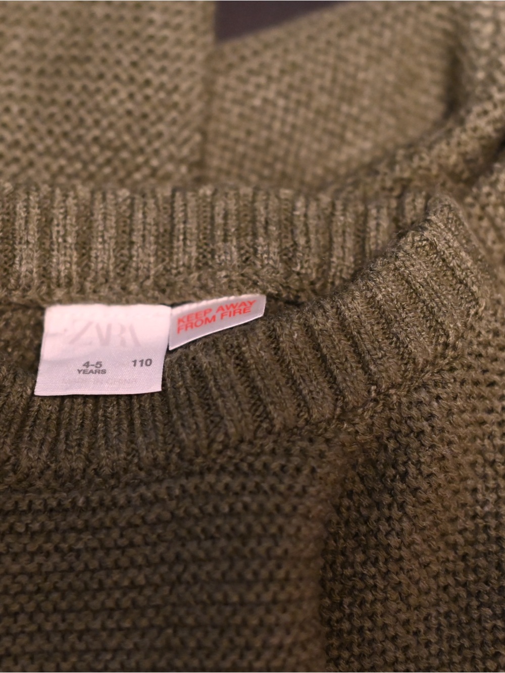 ZARA Girls Olive Green Crewneck Sweater - Picture 7 of 7